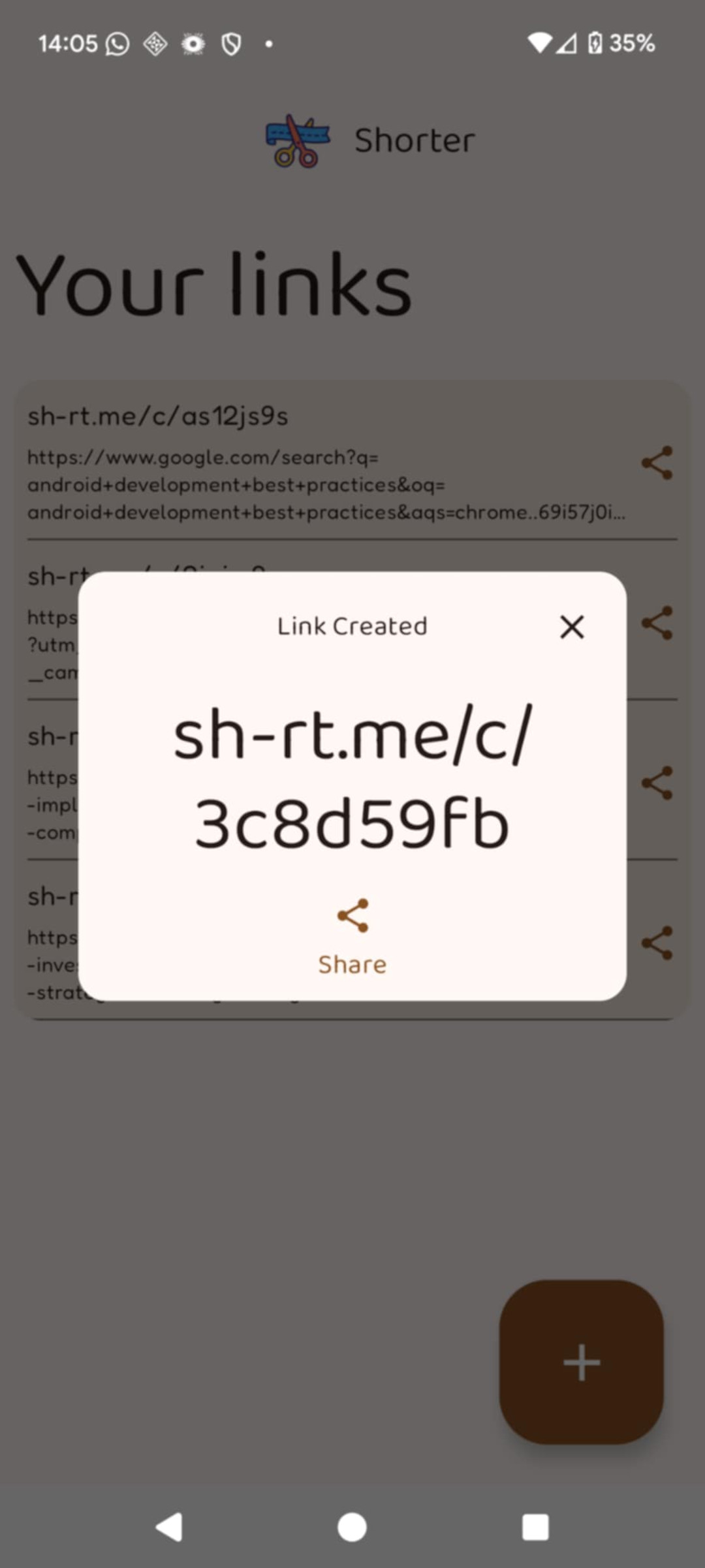 Shorter app screenshot 2